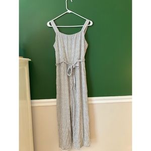 American Eagle outfitters,black and white striped jumpsuit.